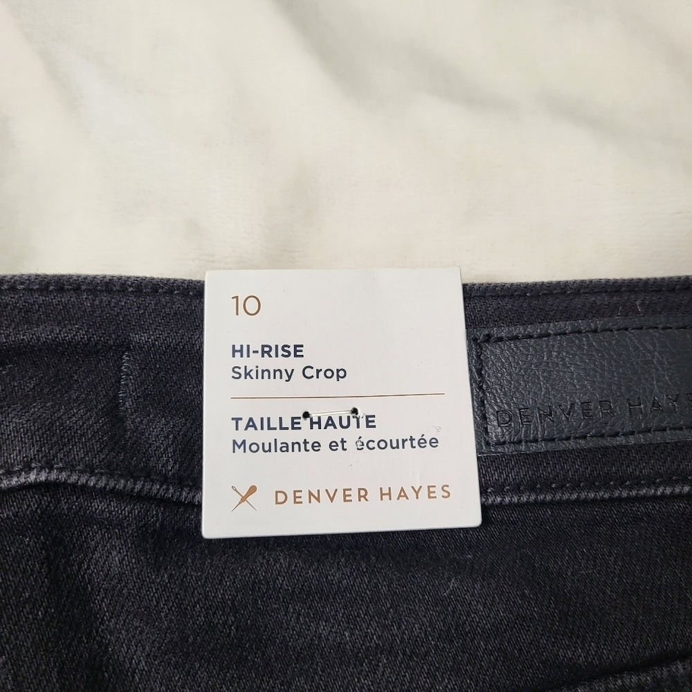 Denver Hayes High Rise Skinny Crop Jeans. Black Size 10 - Picture 7 of 13